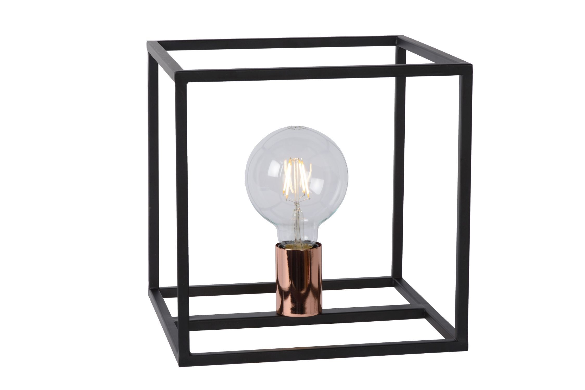 Tischlampe Metall Schwarz Kupfer E27 25 cm edel