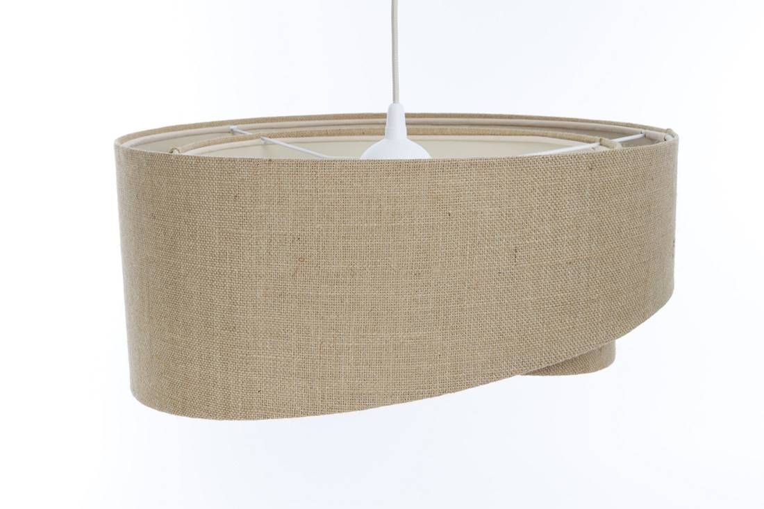 Lampe à suspendre Nature E27 ronde Ø 60 cm Tissu Moderne ajustable