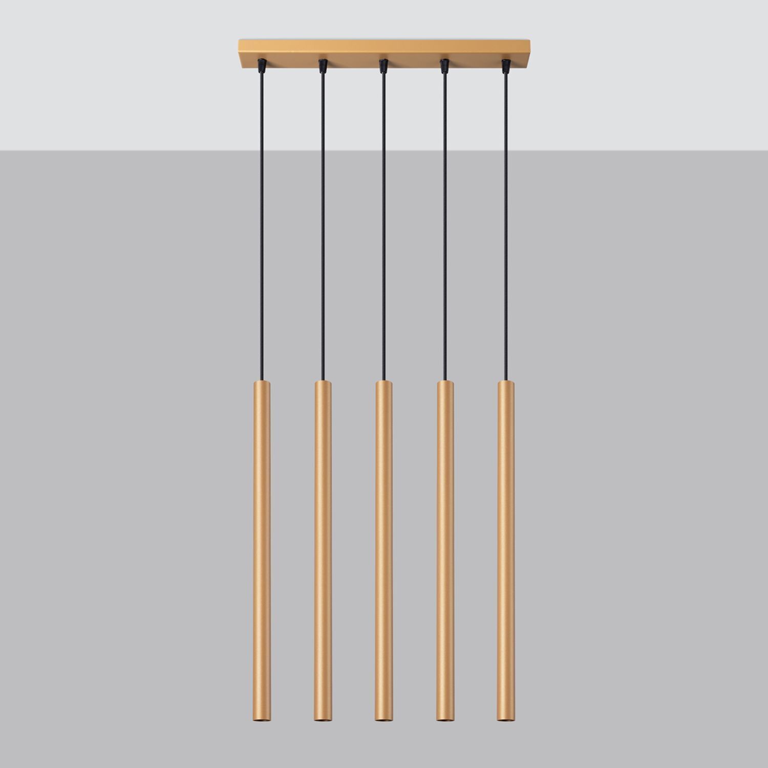 hängende Pendellampe, Pendelleuchte, goldene Stangen, minimalistisch, Loft-Beleuchtung