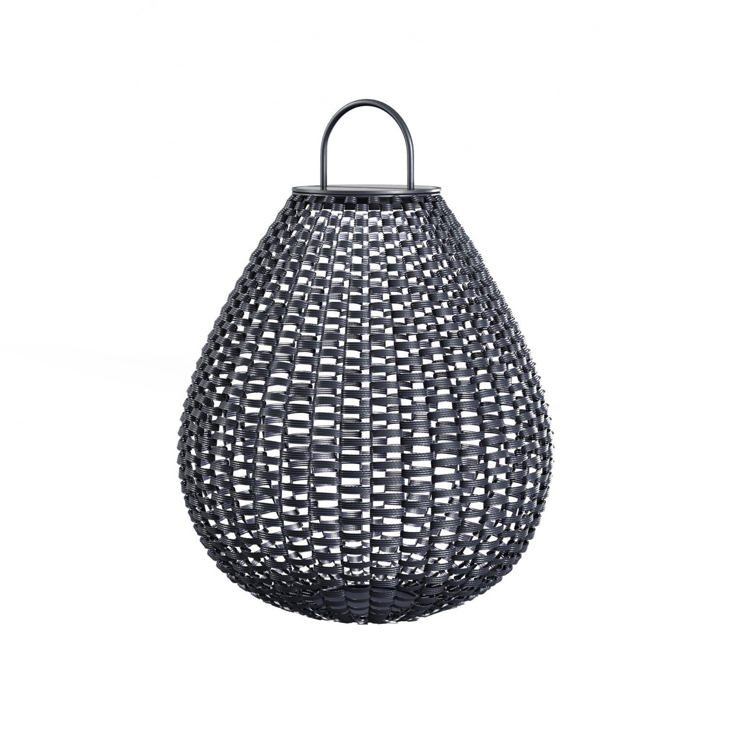 Solar Tischleuchte außen LED Rattan rund D: 36 cm 45 cm Lampe, Kronleuchter