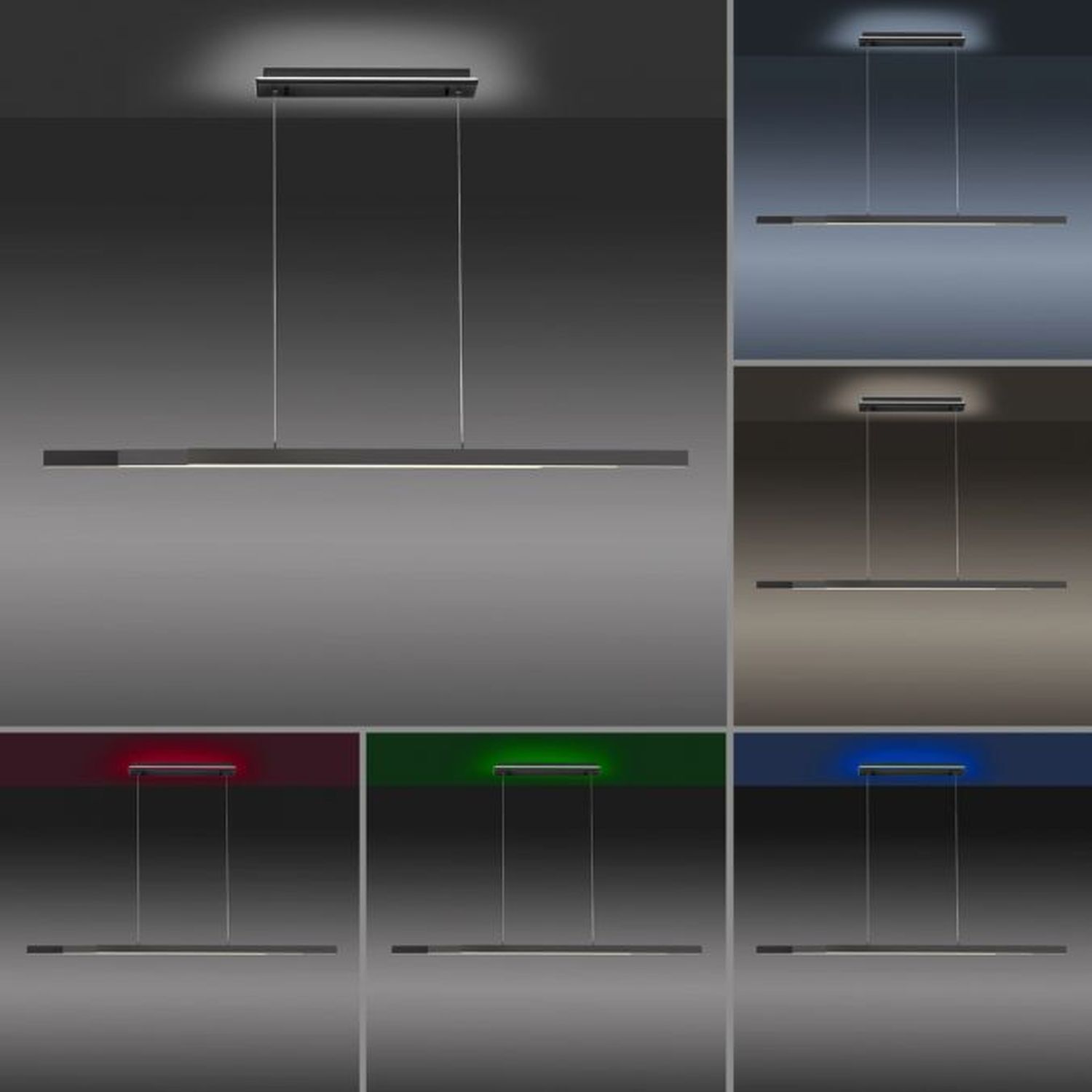 LED Hängelampe RGB Farbtemperaturwechsel 179 cm dimmbar Beleuchtung, Drinnen