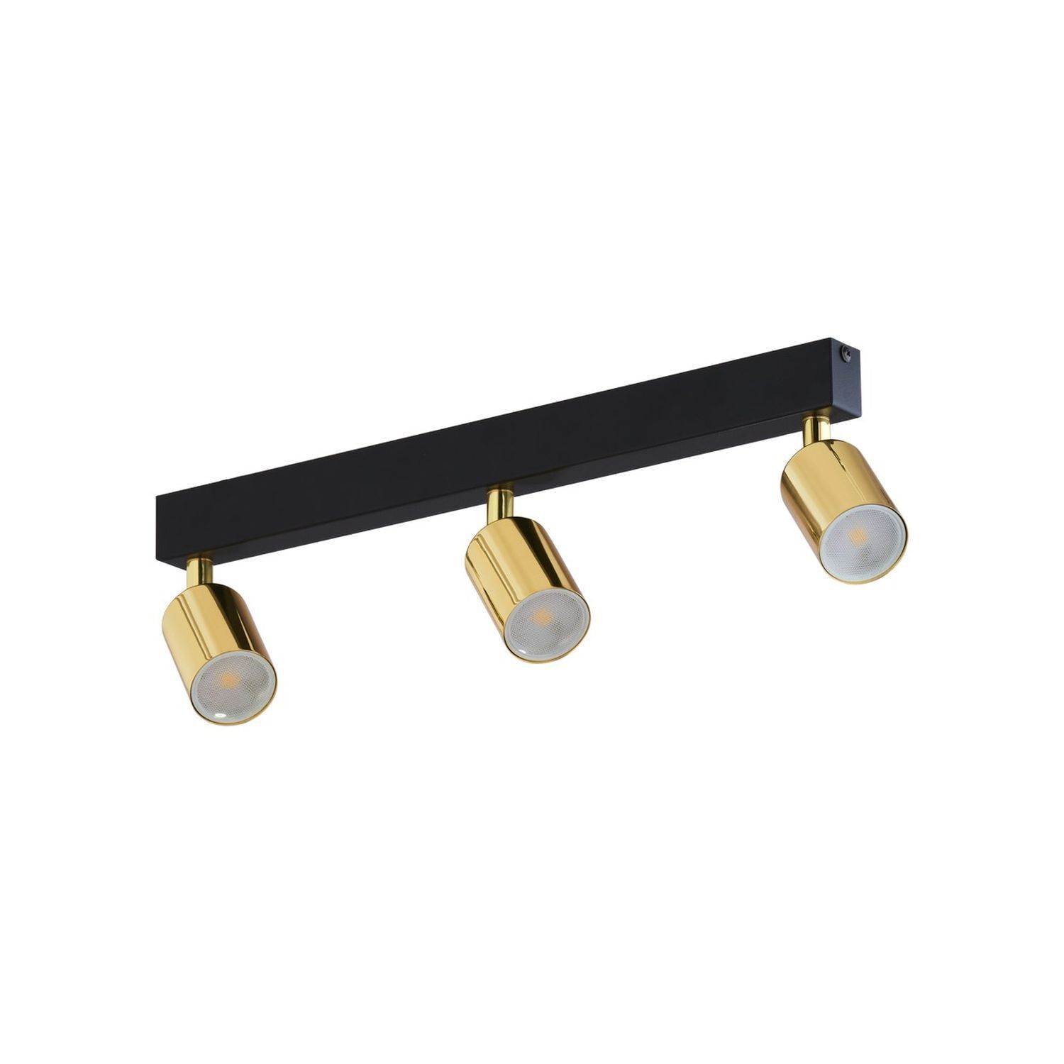 Deckenspot 3-flammig 50 cm lang GU10 Gold Schwarz Metall