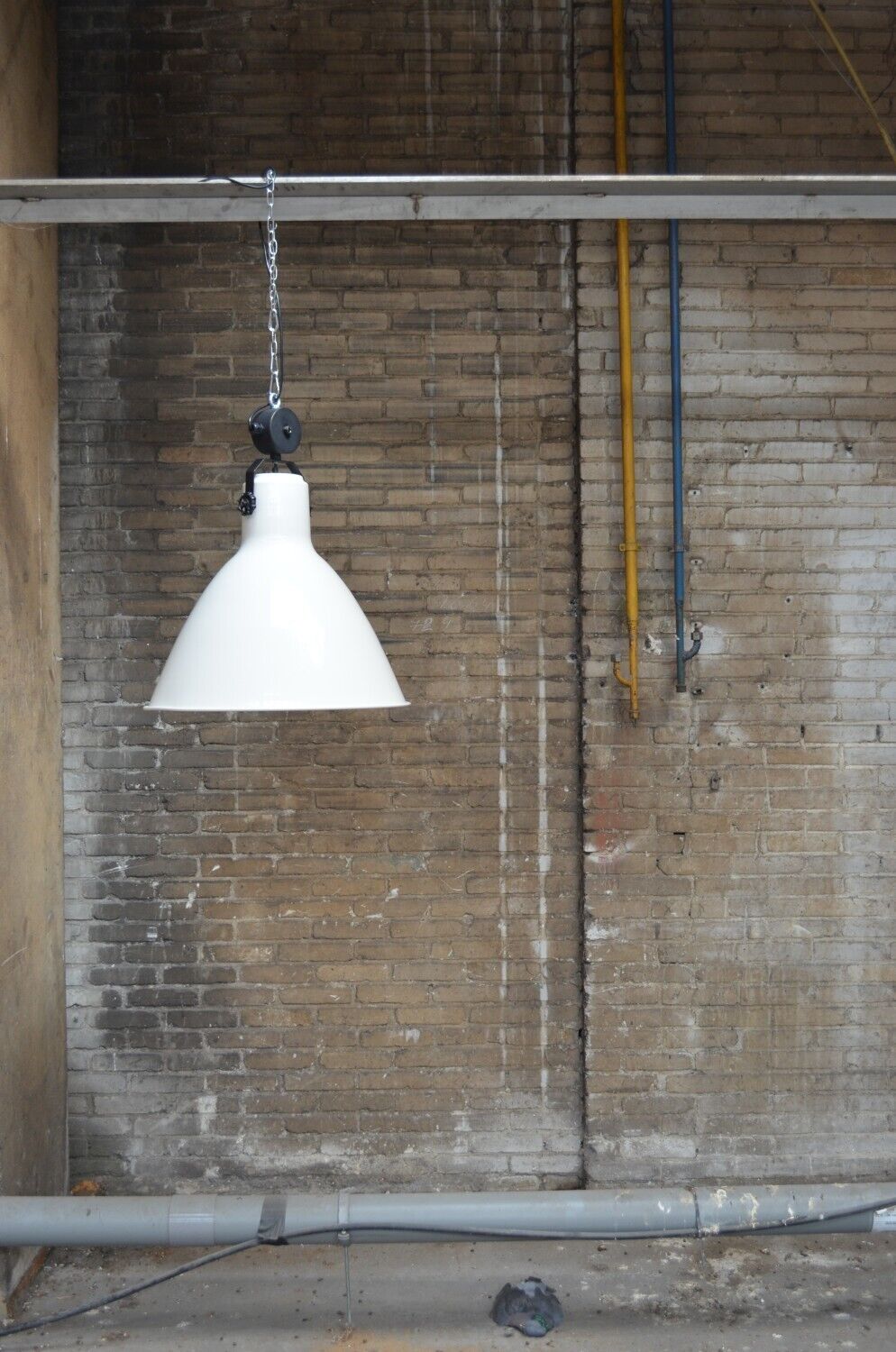 Suspension industrielle blanche ajustable E27