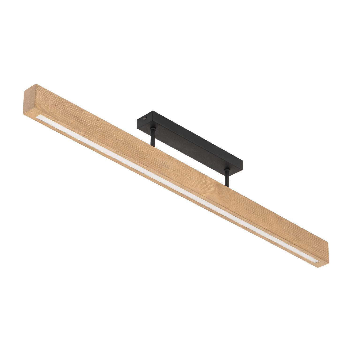 Plafonnier LED bois métal 96 cm de long H : 16,5 cm 3000 K