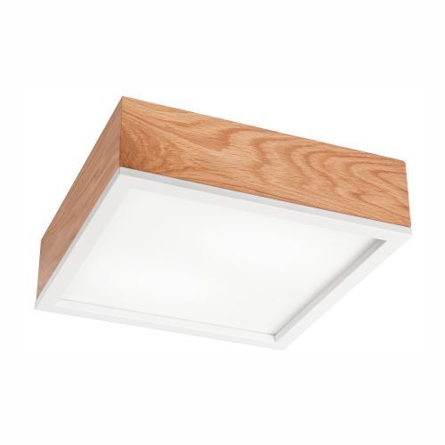 Natürliche Deckenlampe Eiche Glas L:31 cm E27 2-flmg