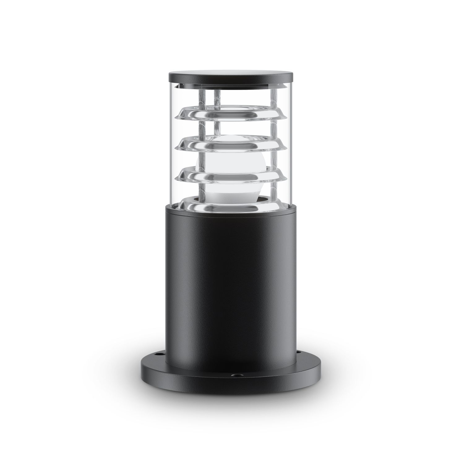 Pollerleuchte Aluminium 25 cm IP54 Schwarz E27 rund Lampe