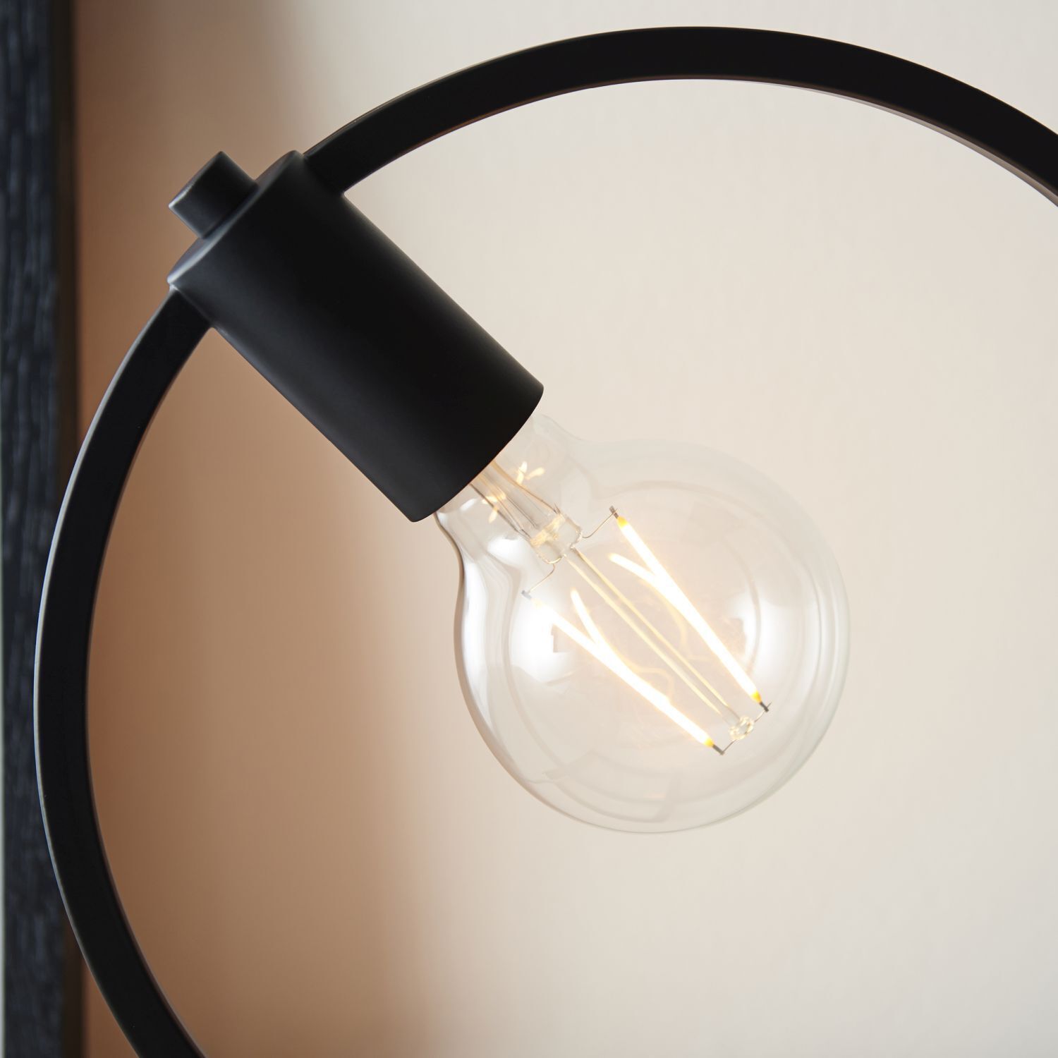 Lampe de table en métal 31,2 cm Noir rond Moderne pour E27