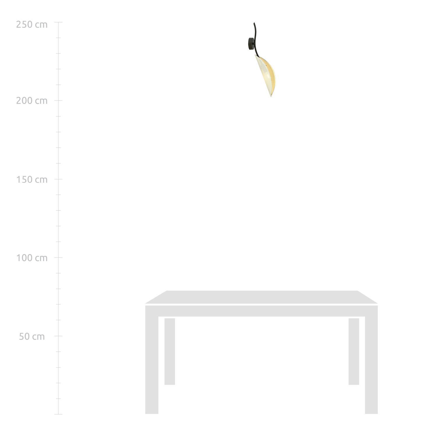 Applique noire blanche or pivotante H : 51 cm métal tissu E14 Besteck, Löffel