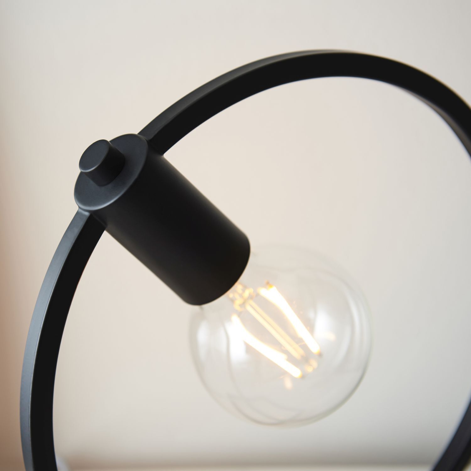 Lampe de table en métal 31,2 cm Noir rond Moderne pour E27