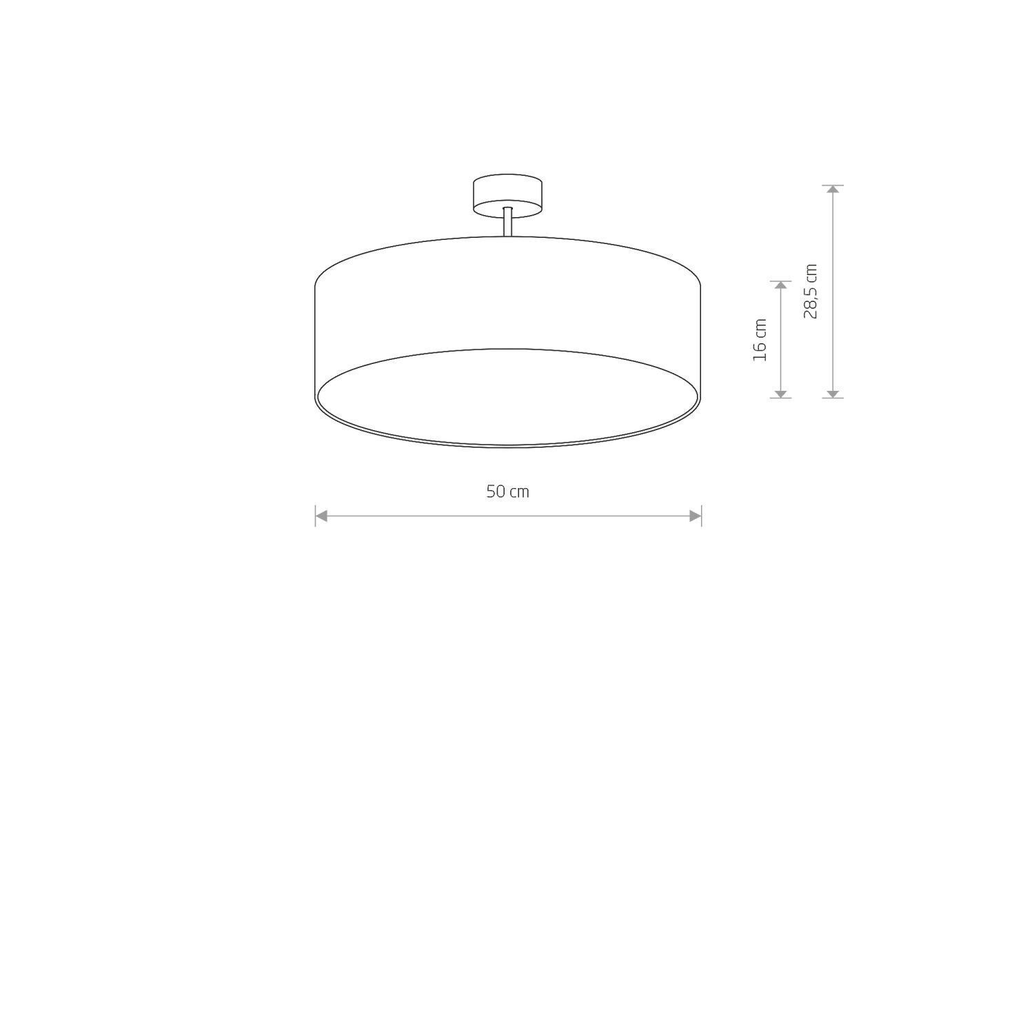 Deckenleuchte Stoff Ø 50 cm rund für 3x E27 Grau Modern Zylinder