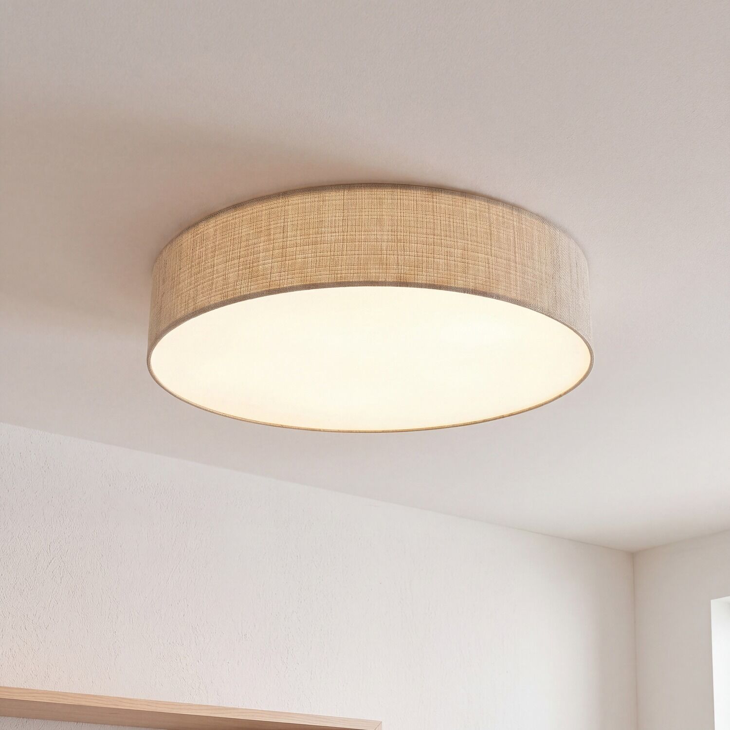 deckenleuchte-deckenleuchte-flur-flurlampe-selina-7x-e27-max.-25w-grau-modern-fuer-wohnzimmer-esszimmer-le50928-02 deckenleuchte, runder lampenschirm, textil, beige, innenraumbeleuchtung