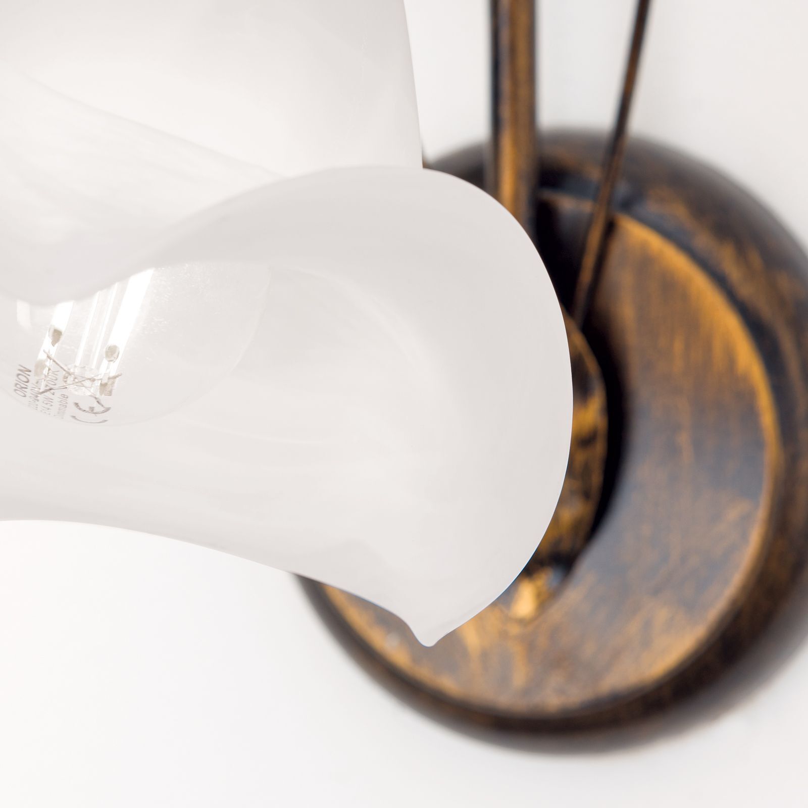Wandlampe Metall Glas H: 21 cm Shabby Antik Weiß E14 lampenschirm, glas, weiß, modern, deckenlampe