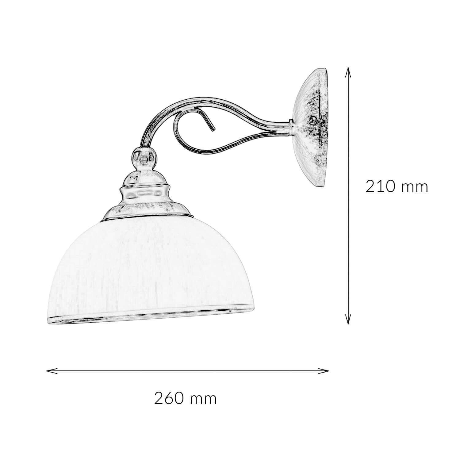 Wandlampe DELMARE Shabby Braun antik Wohnzimmer Lampe, Lampenschirm