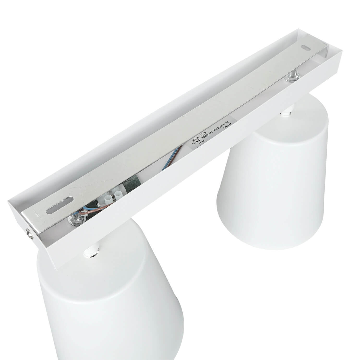 Deckenleuchte Weiß Gold flexibel 2-flammig E27 Beleuchtung, Lampe, Drinnen, Zimmer, Duscharmatur