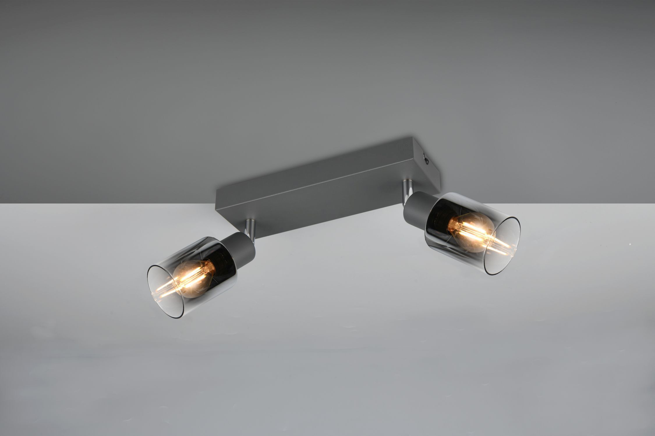 Flexibler Deckenstrahler Rauchglas Metall E14 T:27,5 cm Beleuchtung, Sinken, Waschbeckenhahn