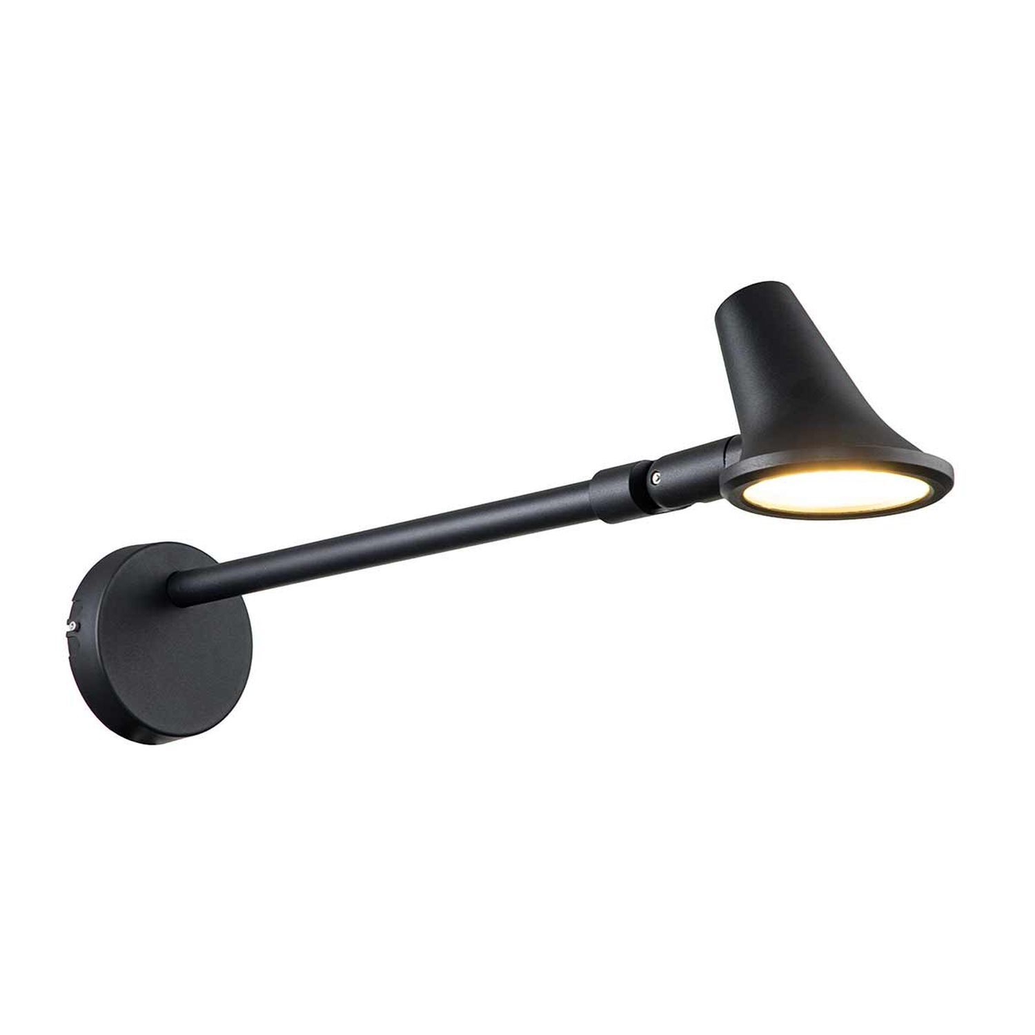 LED Außenleuchte Edelstahl H: 20,8 cm IP66 Schwarz schwenkbar