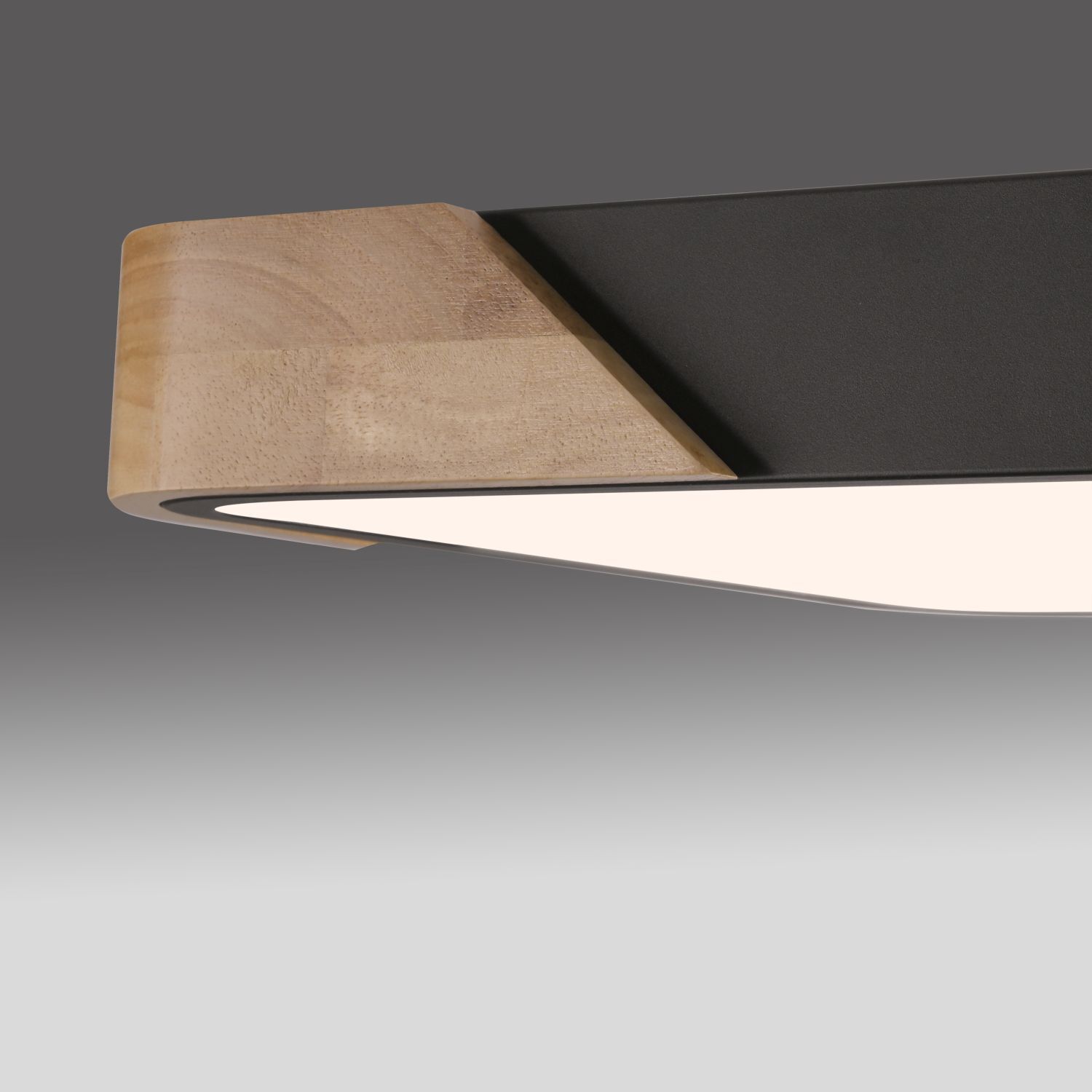 Plafonnier LED Bois L:32 cm Noir Naturel 3000 K Postfach
