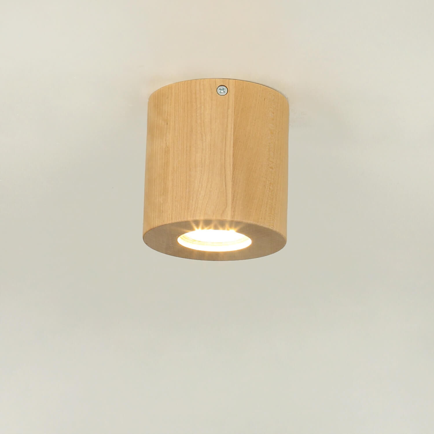 Lampe de plafond en bois Ø10cm petit rond GU10 Moderne