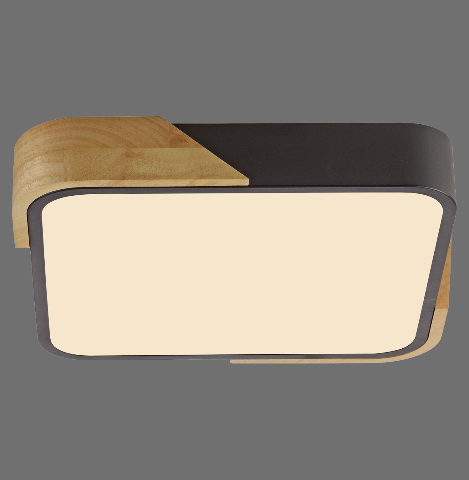 LED Deckenleuchte Holz L:32 cm Schwarz Natur 3000 K Postfach
