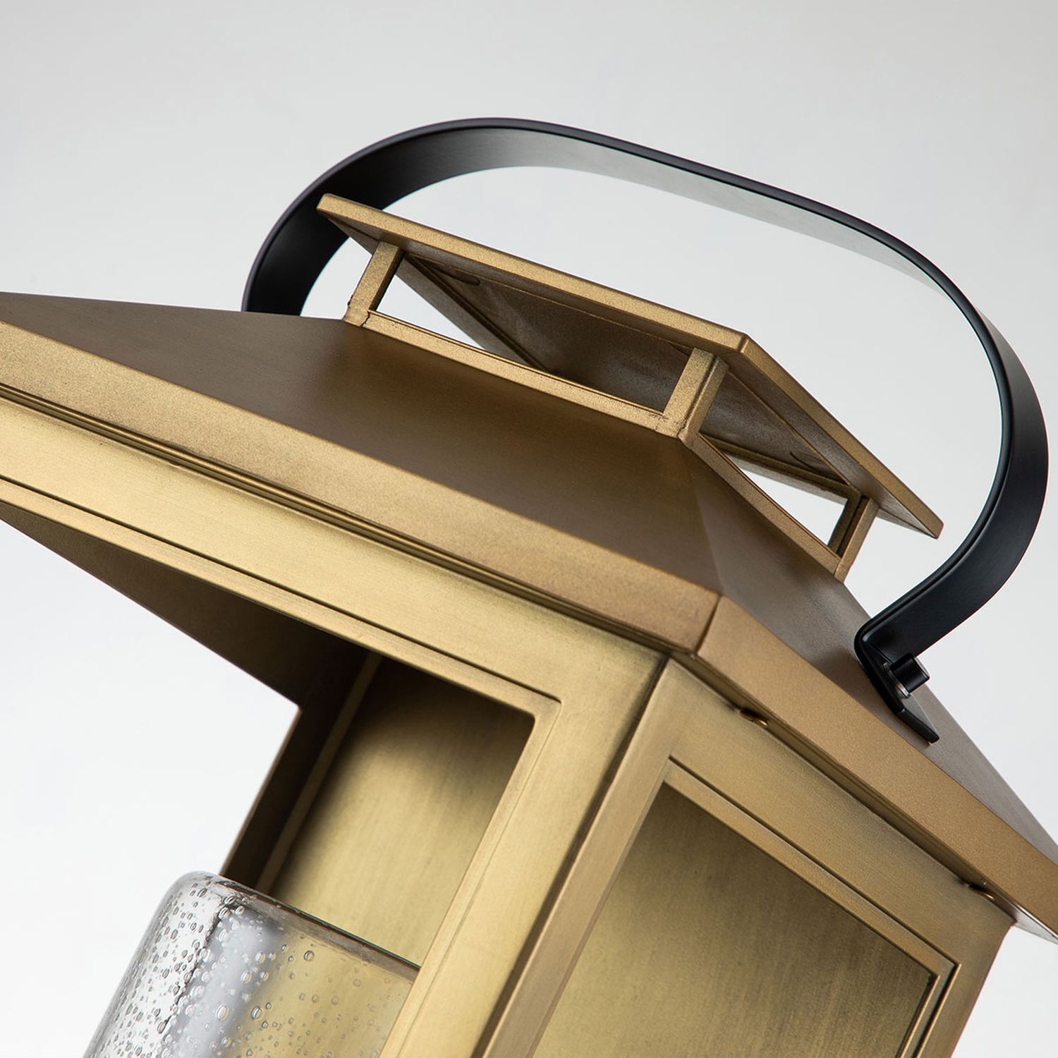 Außenwandlampe E27 IP44 51,8 cm hoch in Messing antik laterne, gold, laterne, kerze, glasbehälter