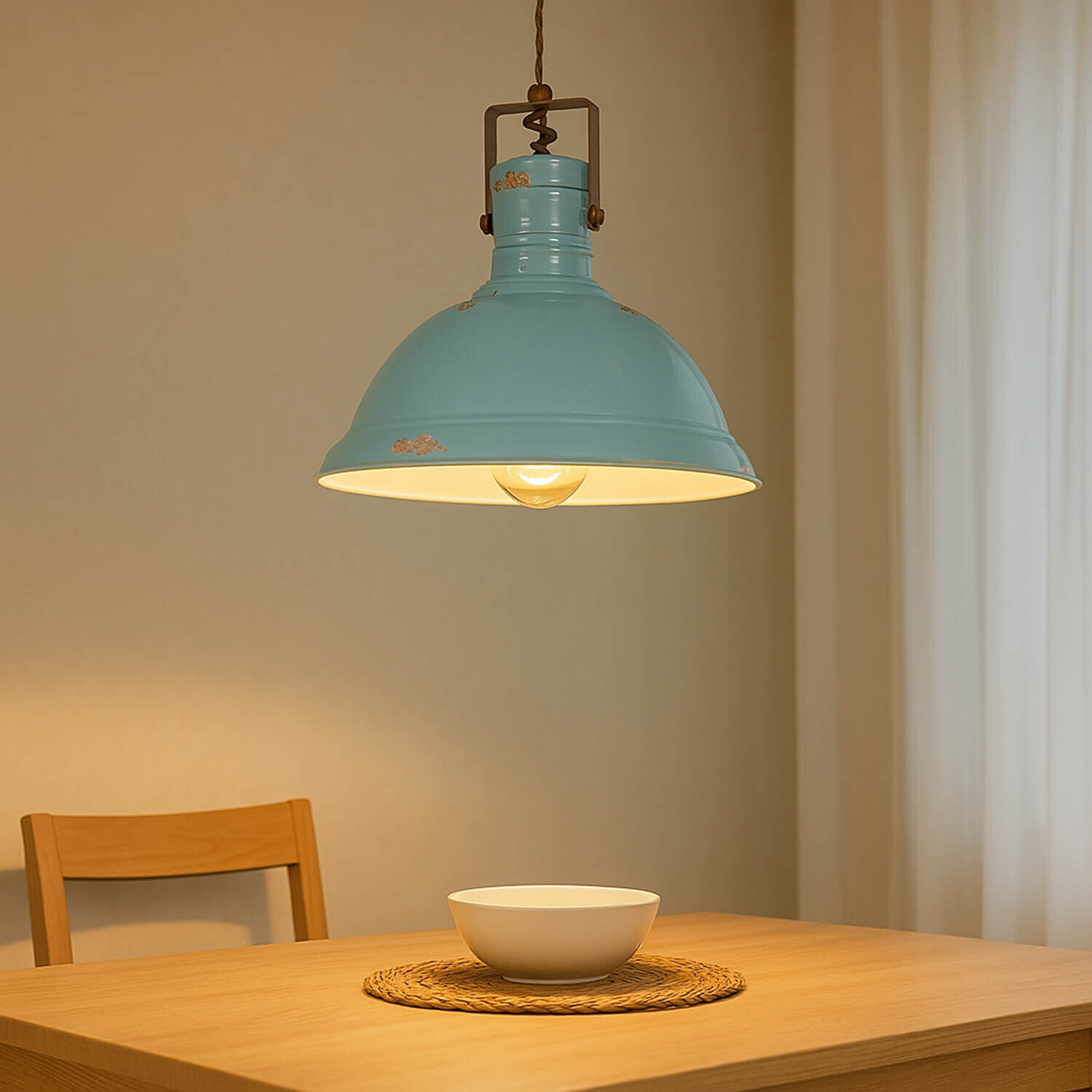 Hängelampe Keramik Metall E27 D: 40 cm rund