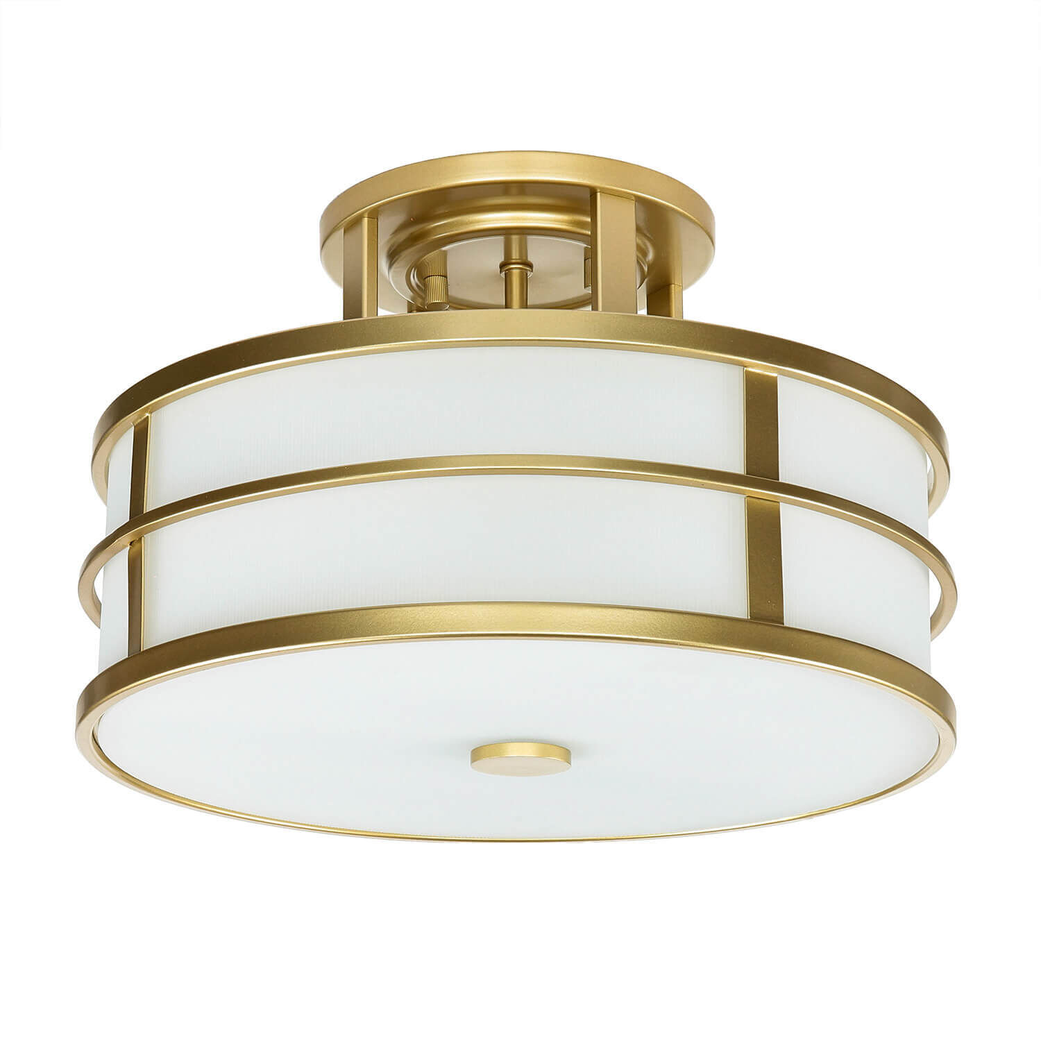 Lampe de plafond laiton crème 3x E27 Ø 34 cm ronde SHOJI