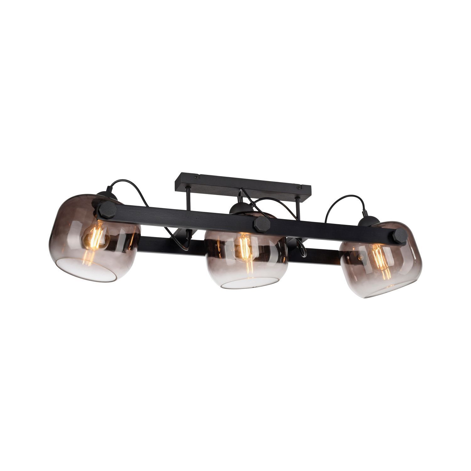Spot de plafond verre métal E27 90 cm 3-flamme orientable