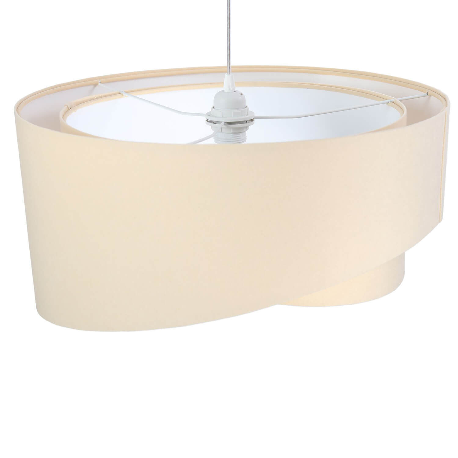 Suspension MADAN crème blanc rond Ø50cm Lampe