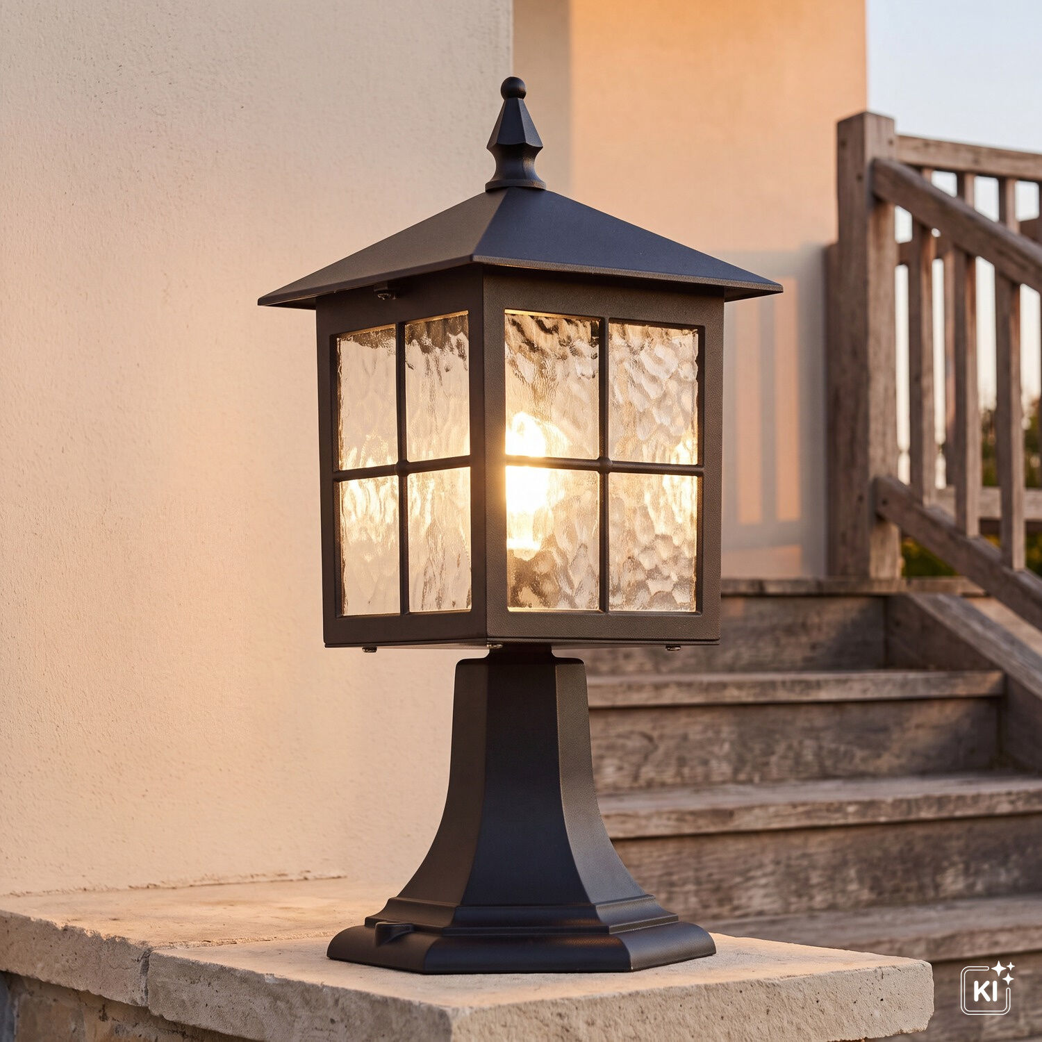 Laterne, Lampe, Außenbeleuchtung, Glasfenster, Gartendekoration
