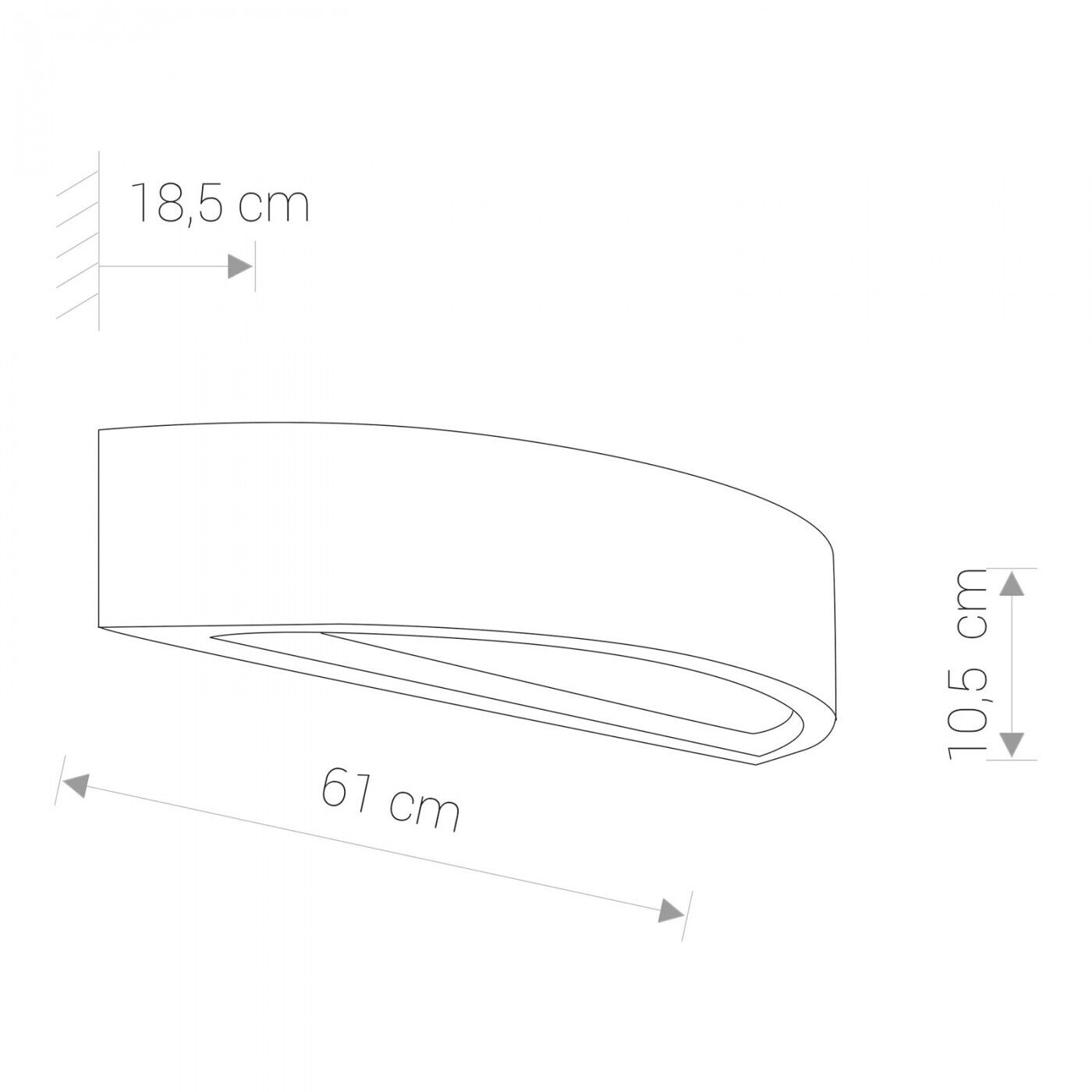 Applique murale semi-circulaire ARCH en blanc Diagramm, Handlung, Seite, Text