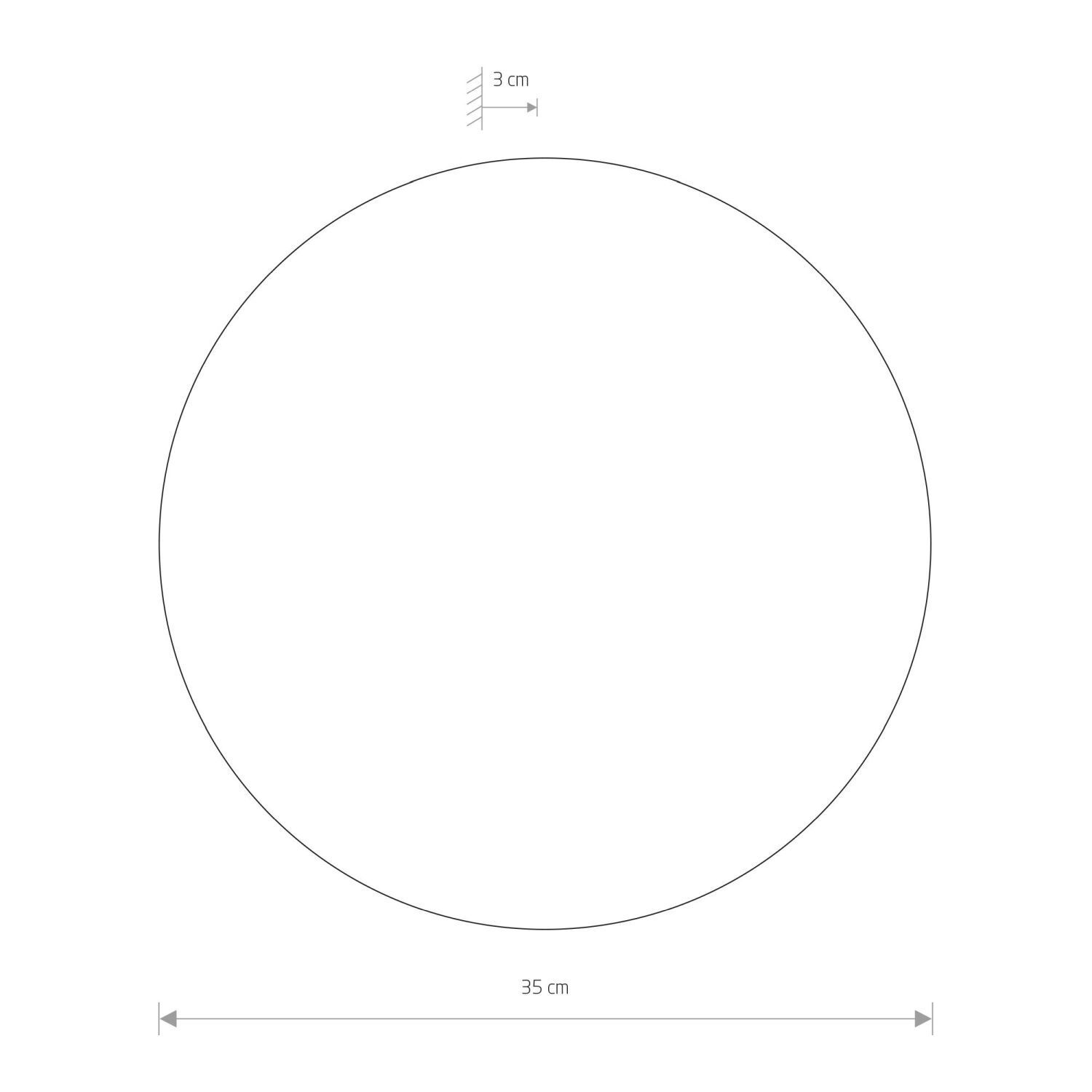 LED Wandlampe Weiß Ø35cm rund 3000 K 780 lm Kreis, Durchmesser 35 cm, Durchmesser, Runder Teller, Schale