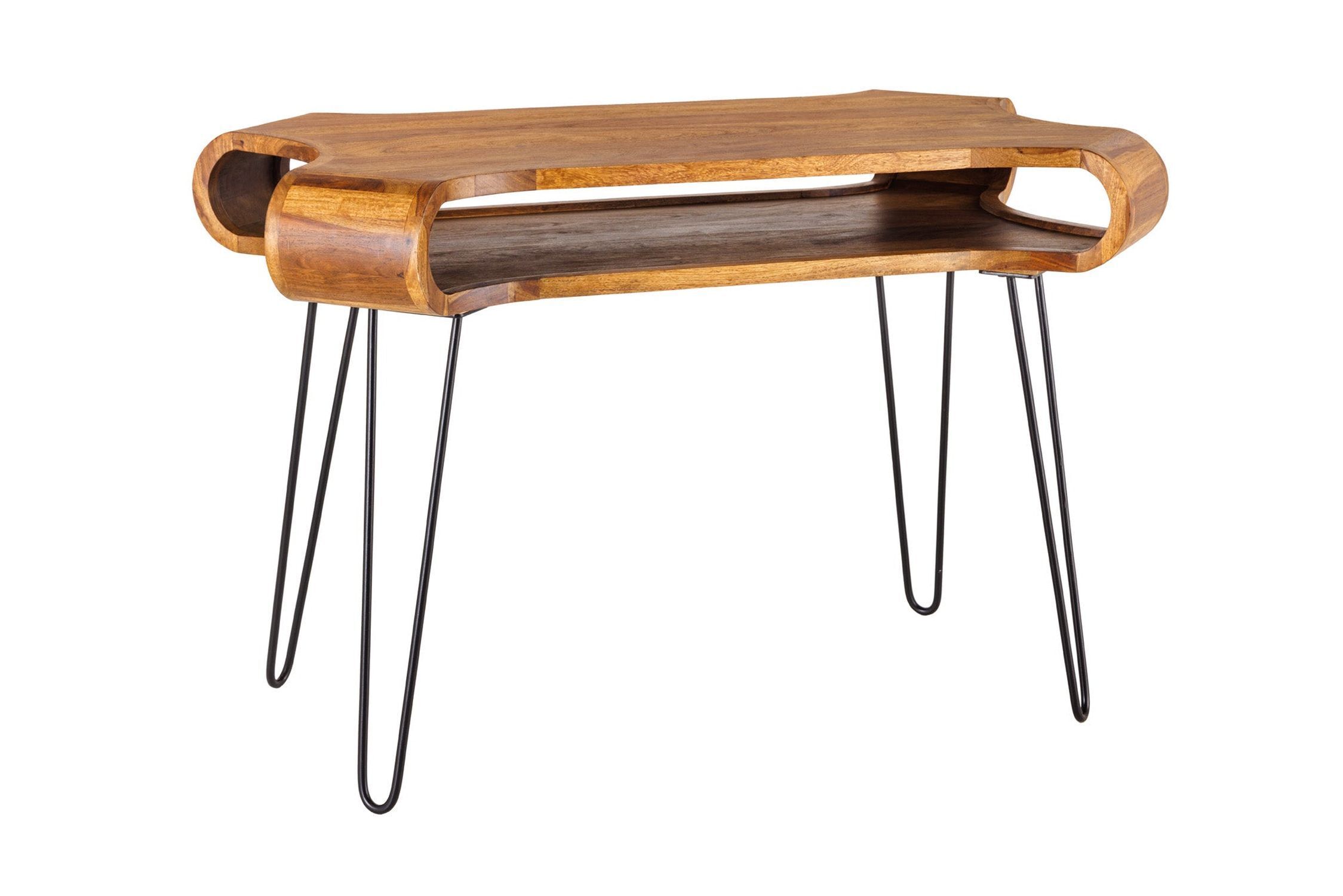 Bureau bois de sheesham métal 120 x 78 cm Moebel, Tabelle, Kaffeetisch, Schreibtisch, Holz