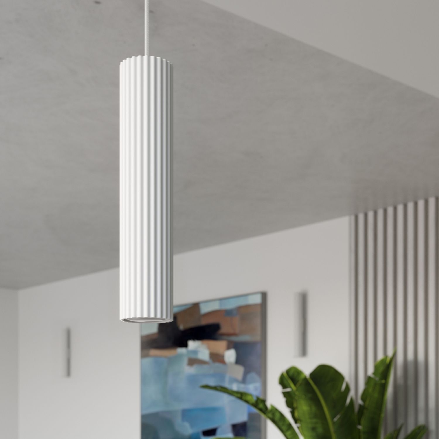 Suspension Blanc GU10 étroit Ø 8 cm en aluminium Moderne