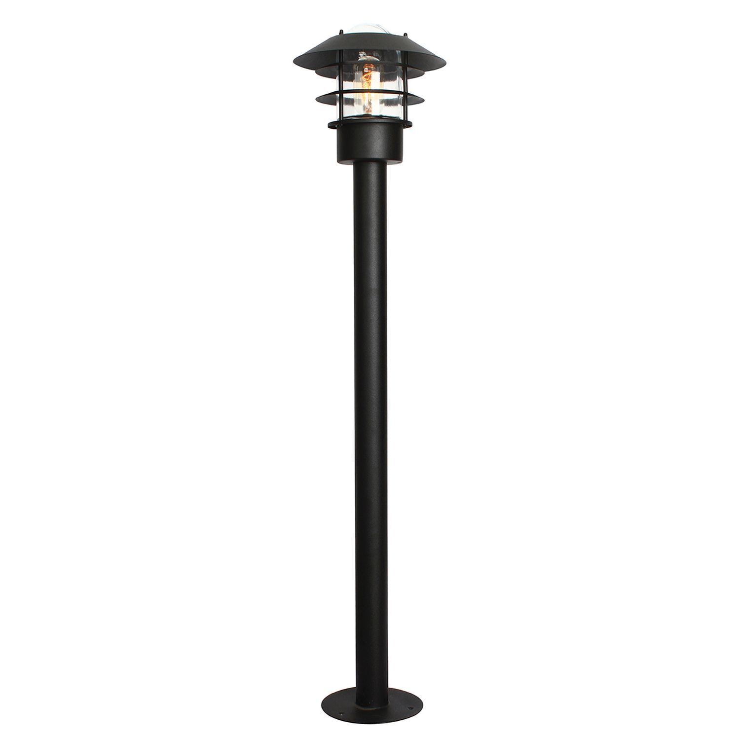 Lampe de jardin sur pied en acier inoxydable noir RIVER