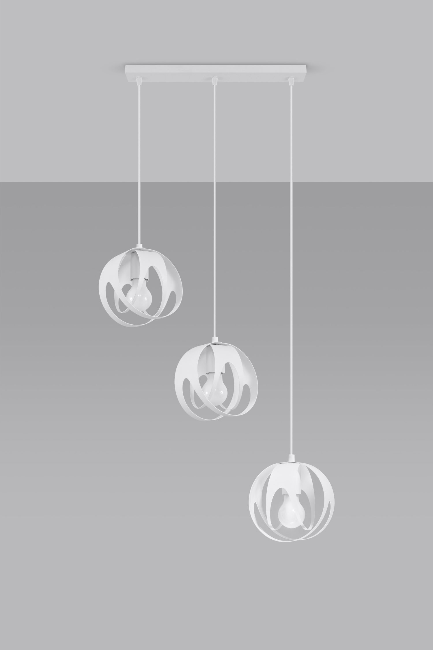 Lampe à suspendre blanche à 3 flammes E27 Moderne JOSTA