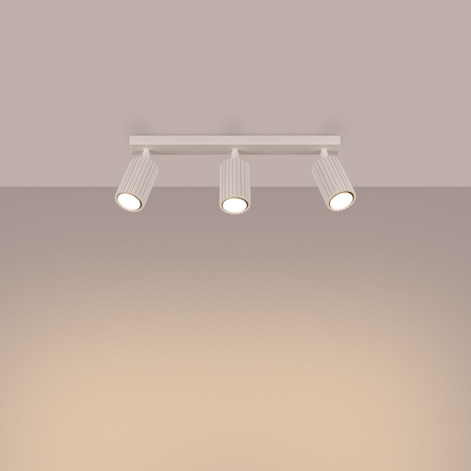 Deckenstrahler GU10 3-flammig Creme L:45 cm verstellbar Deckenleuchte, Leuchte, Beleuchtung