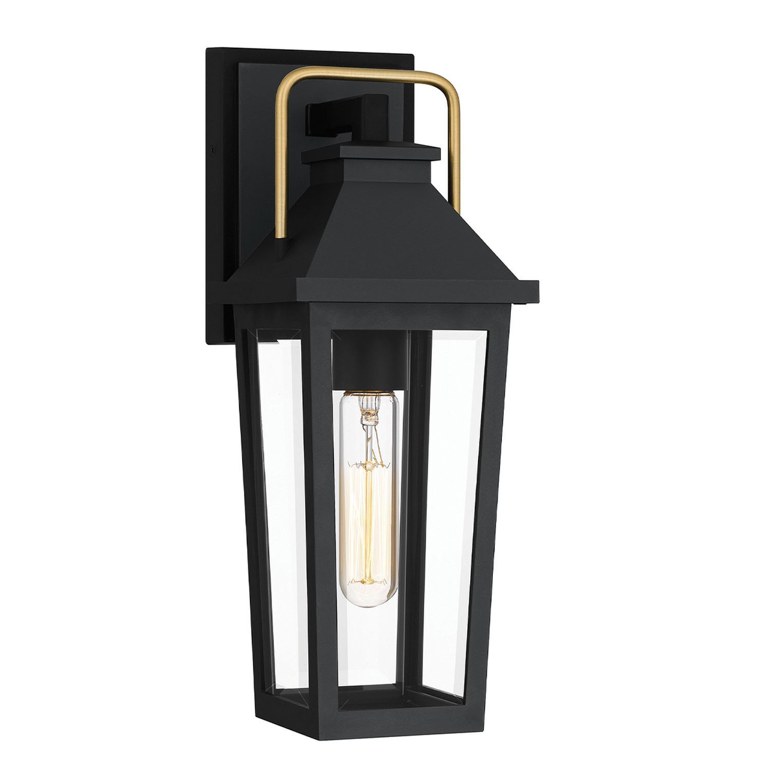 Außenwandlampe Schwarz E27 IP44 H: 37 cm Rustikal Lampe, Laterne