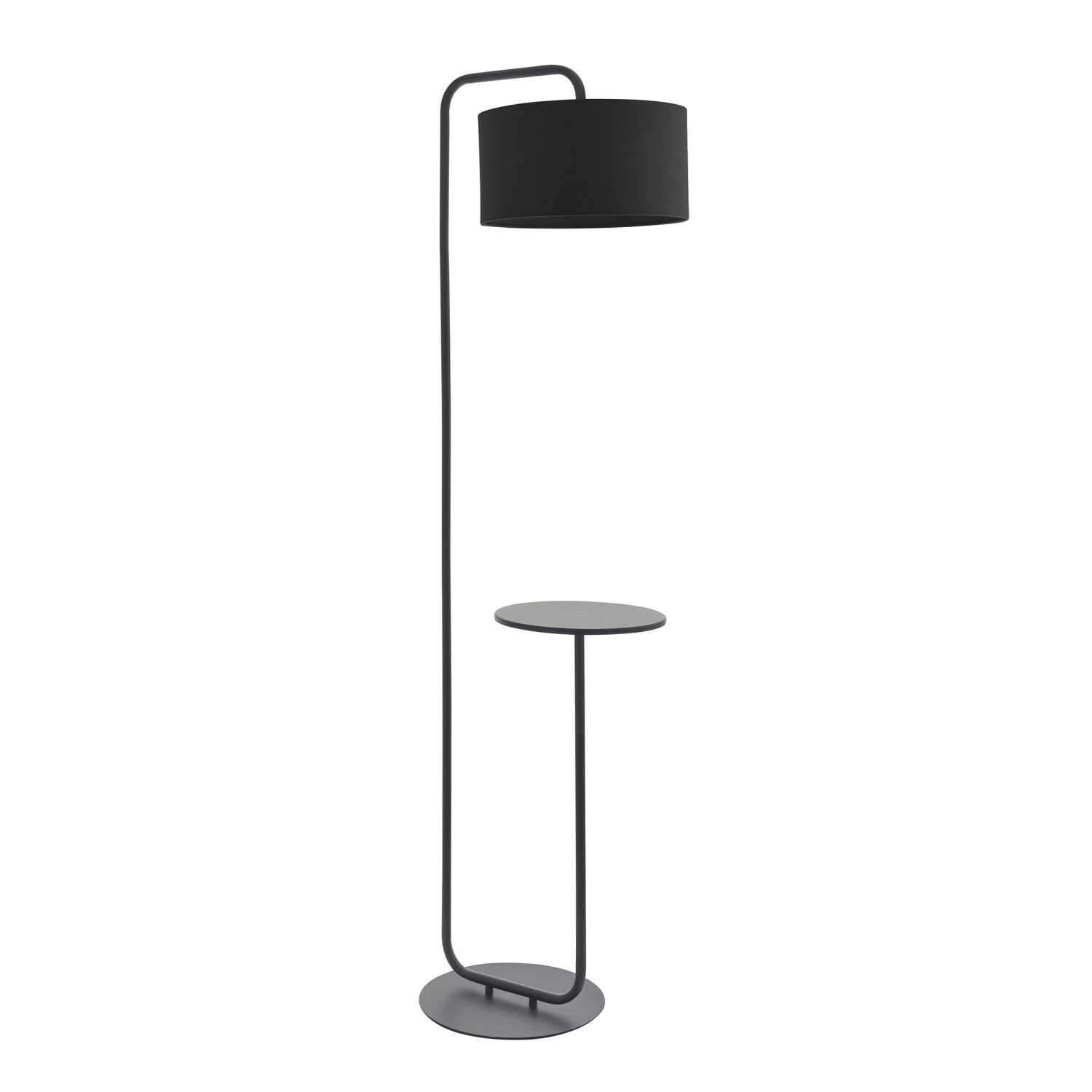 Stehlampe mit Beistelltisch Schwarz 175 cm hoch E27