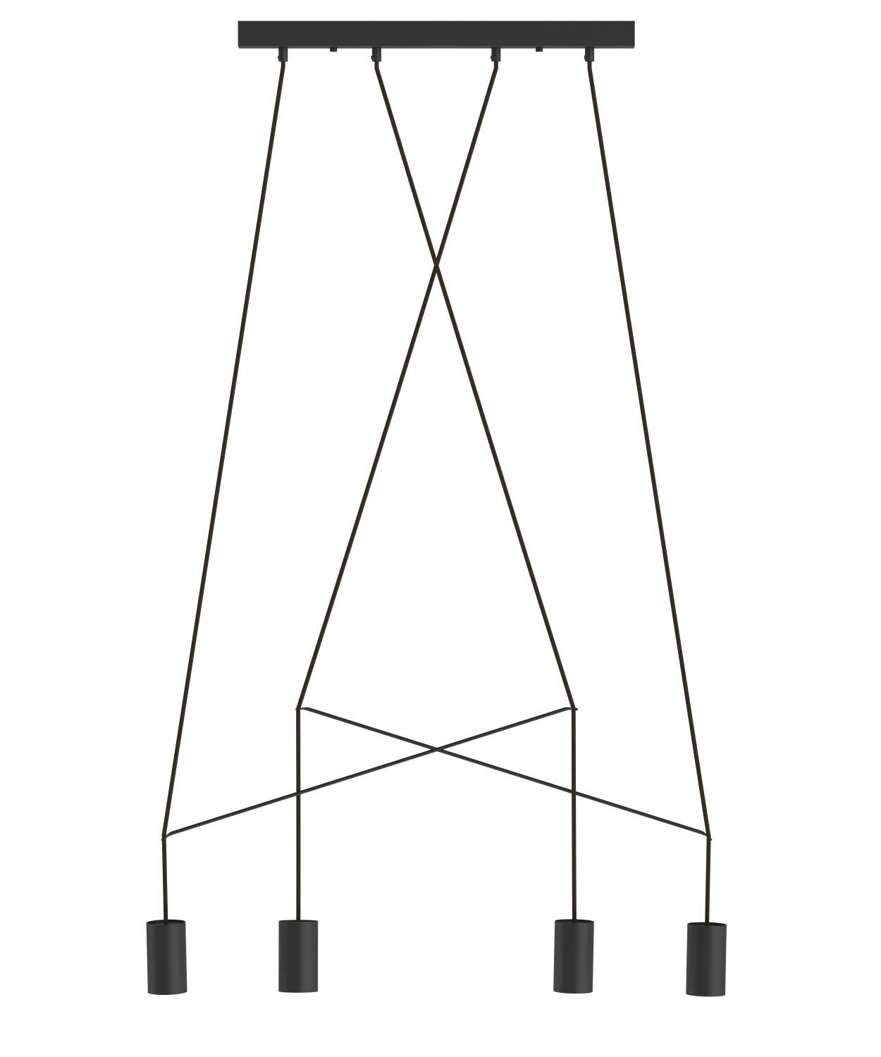 Hängeleuchte IMBRIA Schwarz 4-flmg 35W Lampe