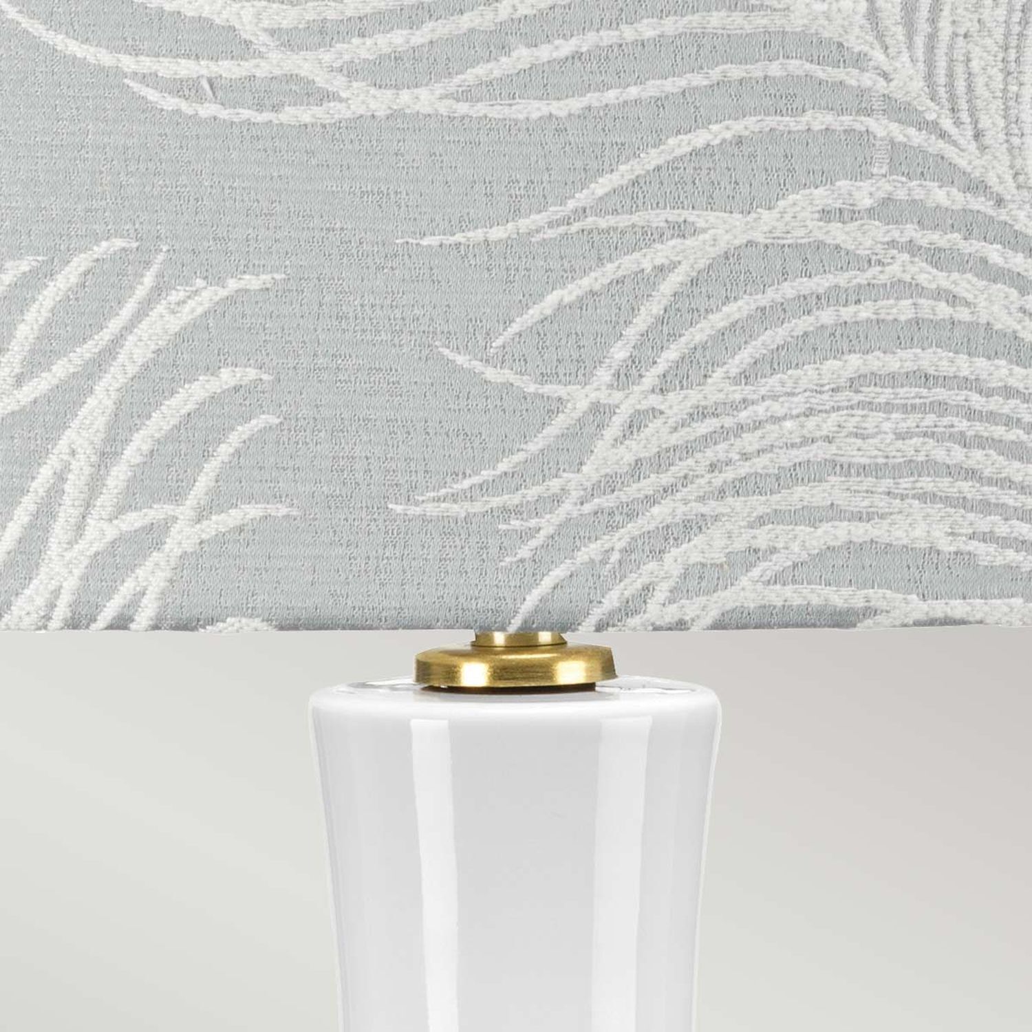Lampe de chevet tissu céramique E27 69 cm rétro blanc gris