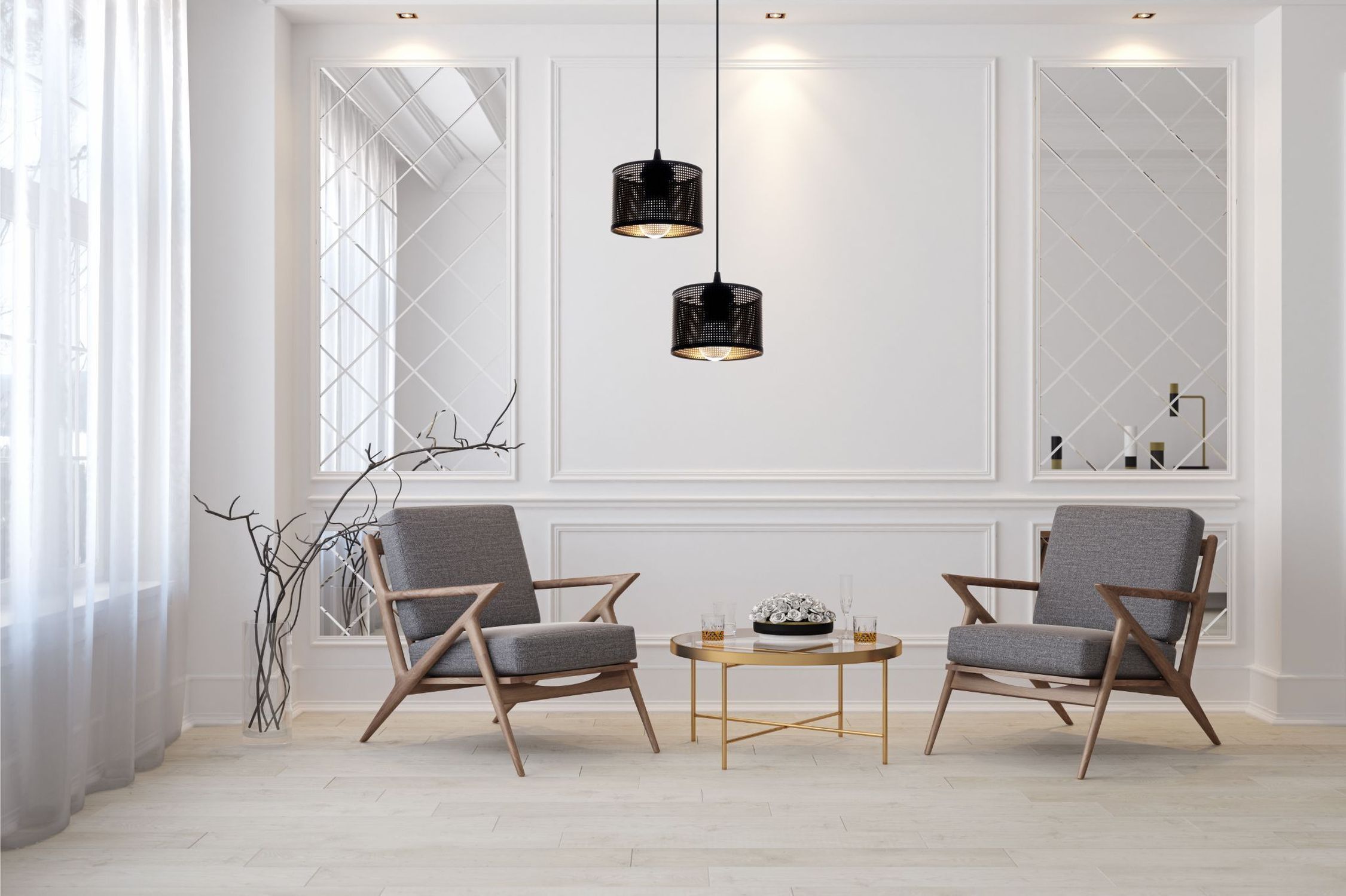 Lampe à suspendre métal Loft 2flmg E27 L:30 cm noir or Innenarchitektur, Tasse, Dekoration für Zuhause, Stuhl, Fußboden