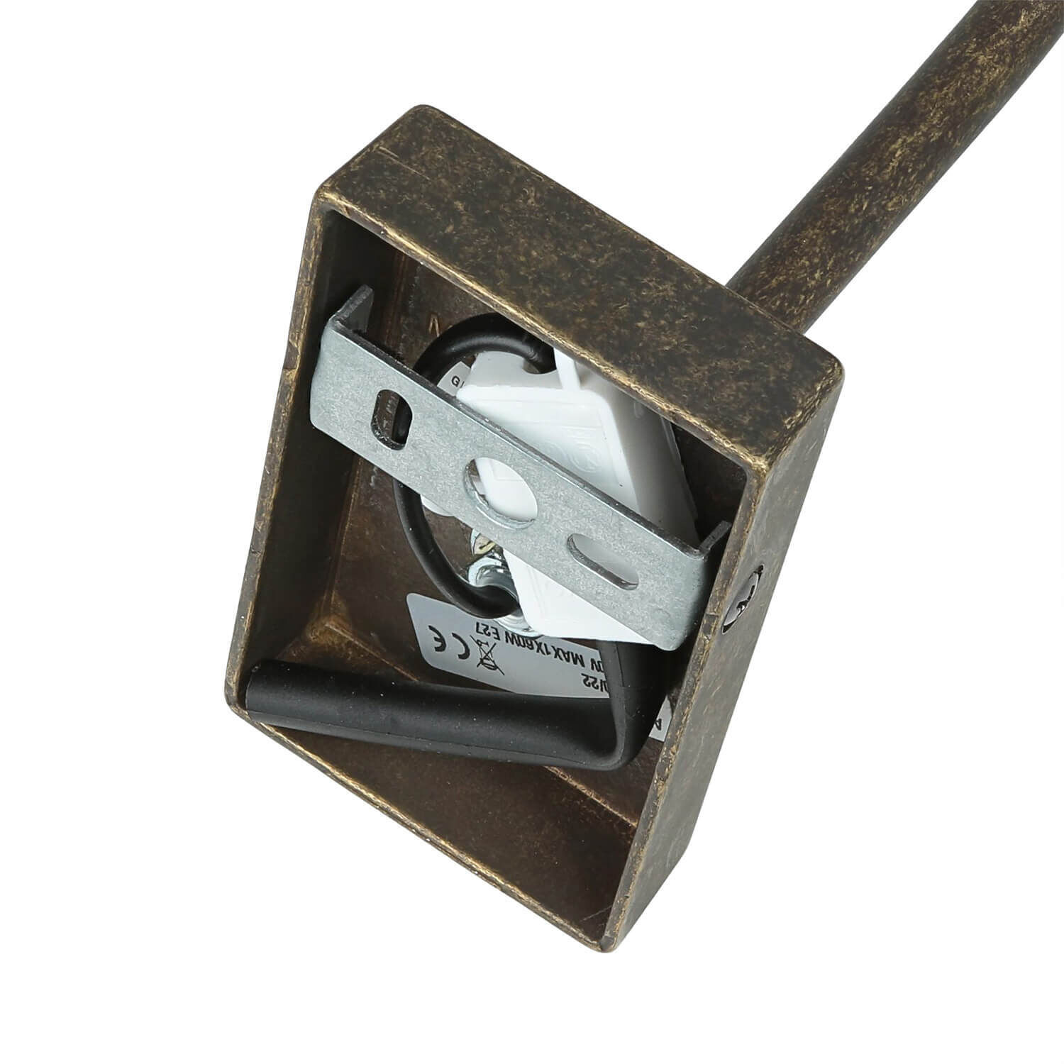 Applique en laiton E27 Beige Tissu Abat-jour