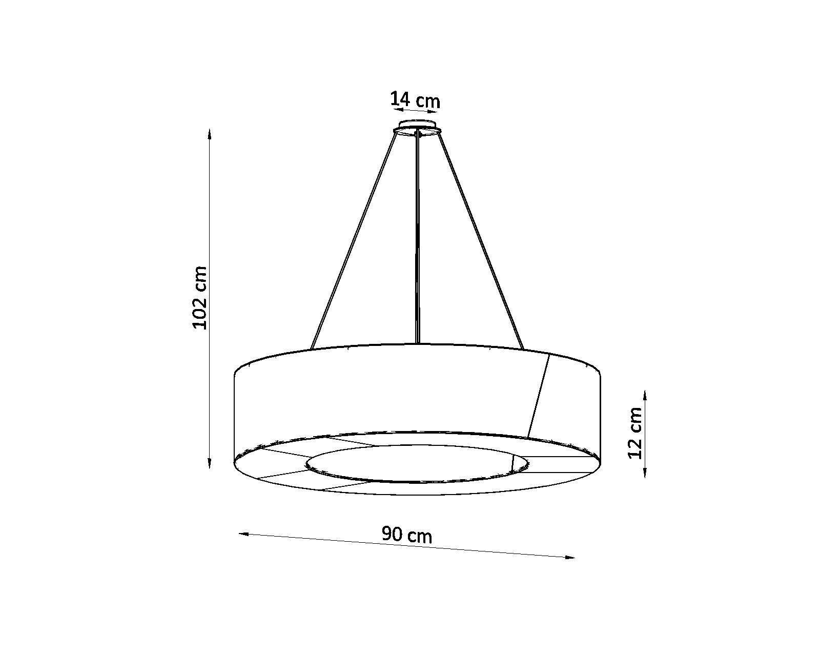 Grande lampe à suspendre Ø 90 cm rond Noir Tissu SANNY