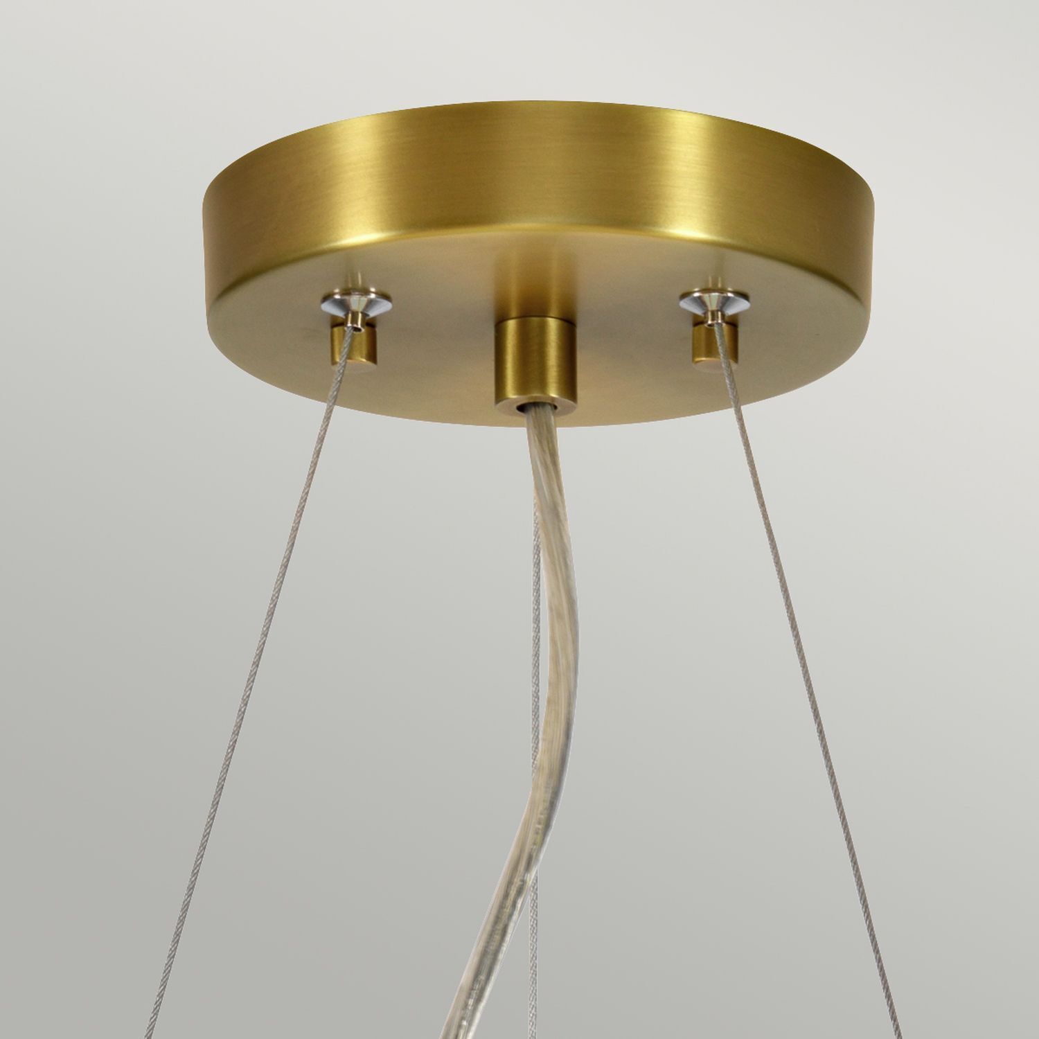 Suspension tissu Ø36cm en crème laiton antique Lampe