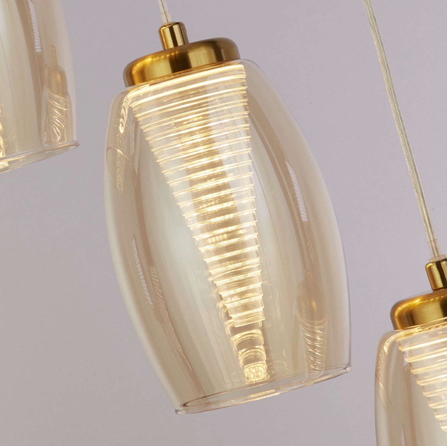 LED Hängeleuchte Ø 35 cm H: max. 1,5 m Bronze Creme 3000 K