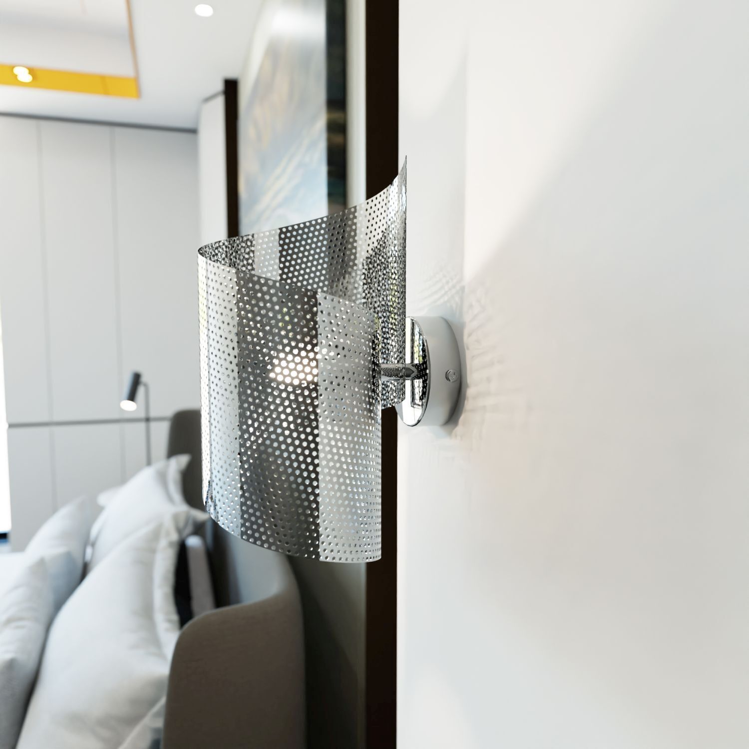 Applique murale en métal de style G9 P:17 cm en argent Moderne Drinnen, Innenarchitektur, Tür