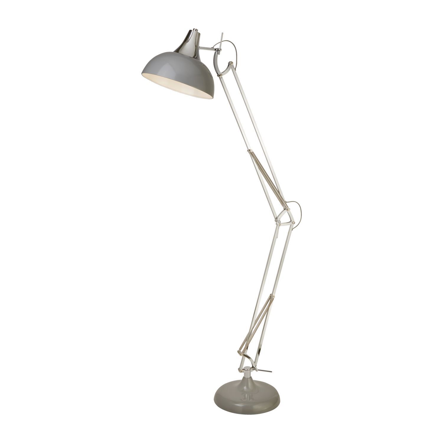 Lampadaire en métal H : max. 170 cm réglable Gris E27