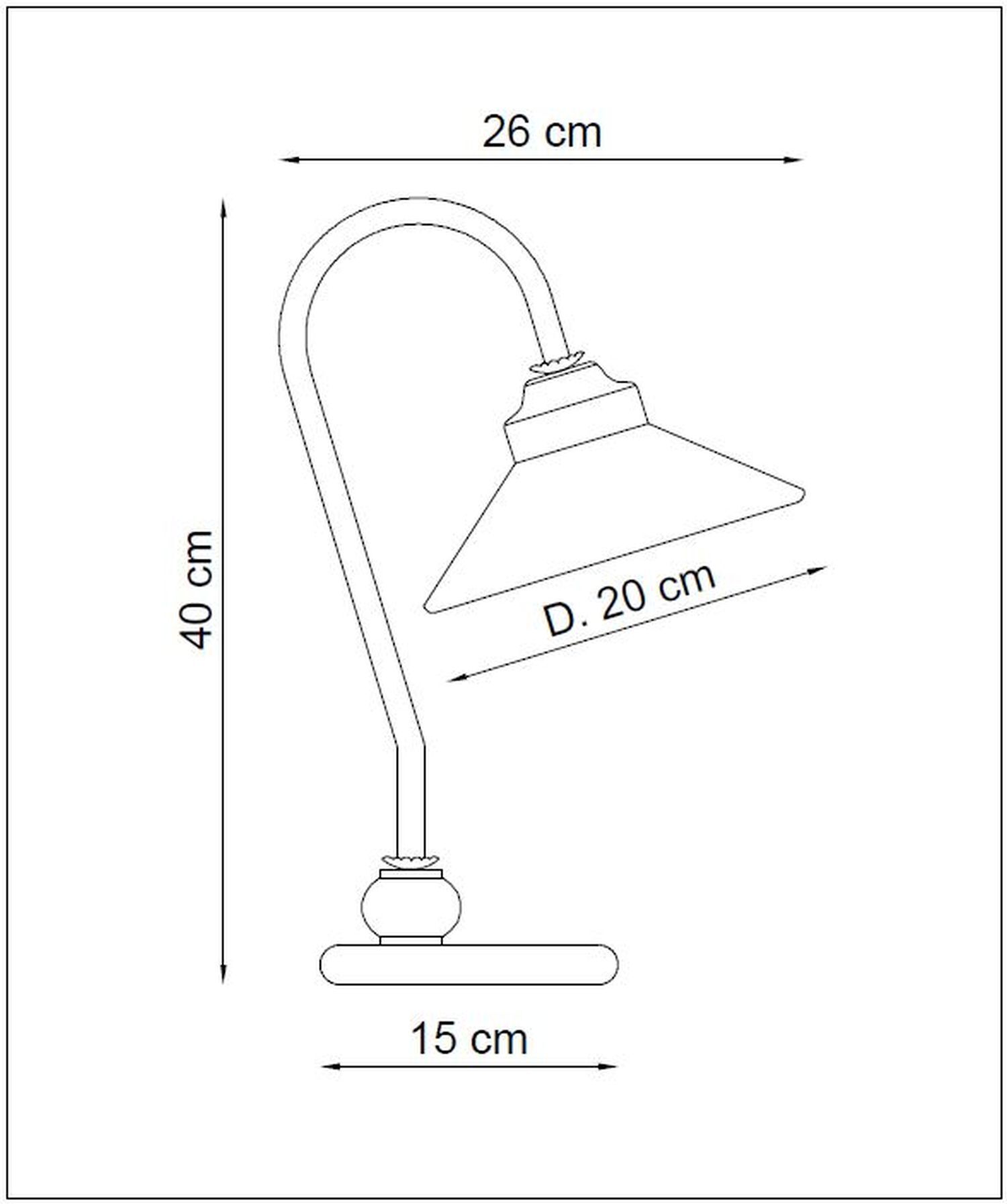 Lampe de table céramique métal E27 L : 20 cm 36 cm de haut Lampe