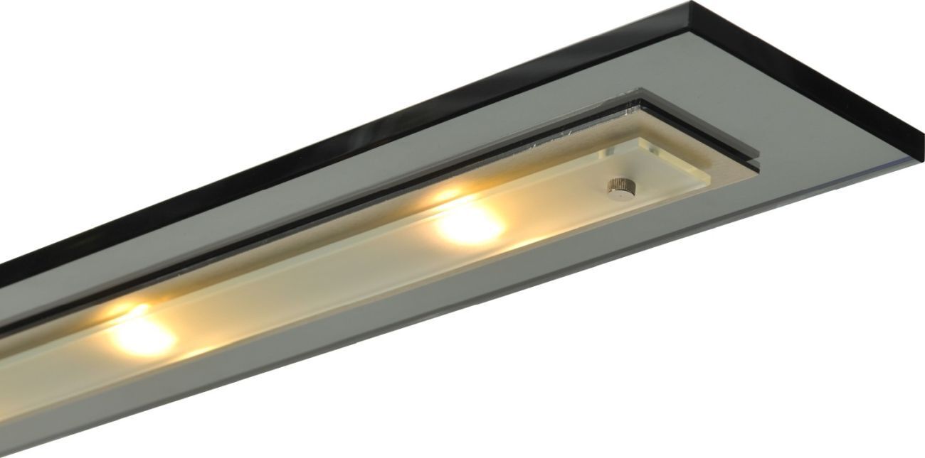 Suspension LED à intensité variable Noir avec abat-jour en verre