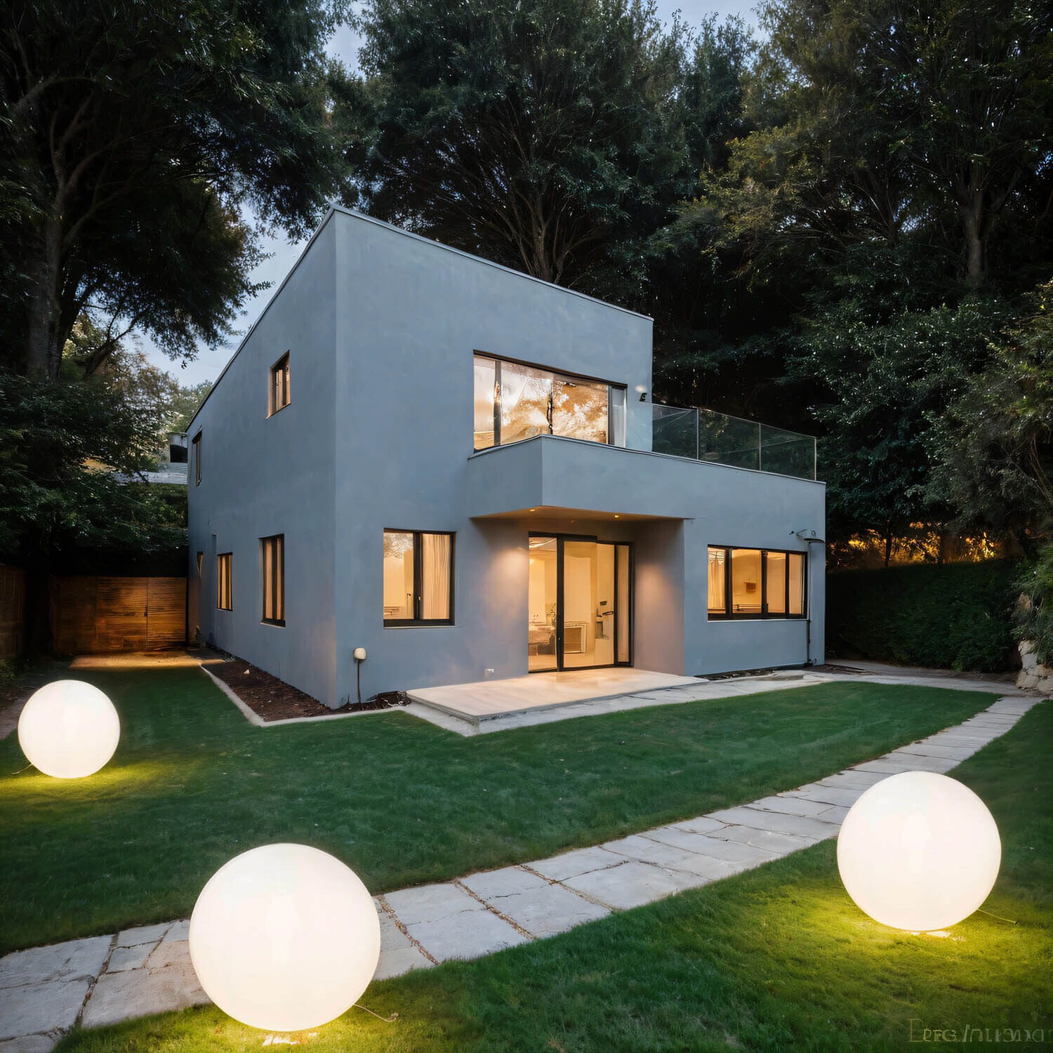 wegeleuchte-deko-kugel-leuchte-garten-weiss-kunststoff-terrasse-3 haus, modern, villa, garten, außenbeleuchtung